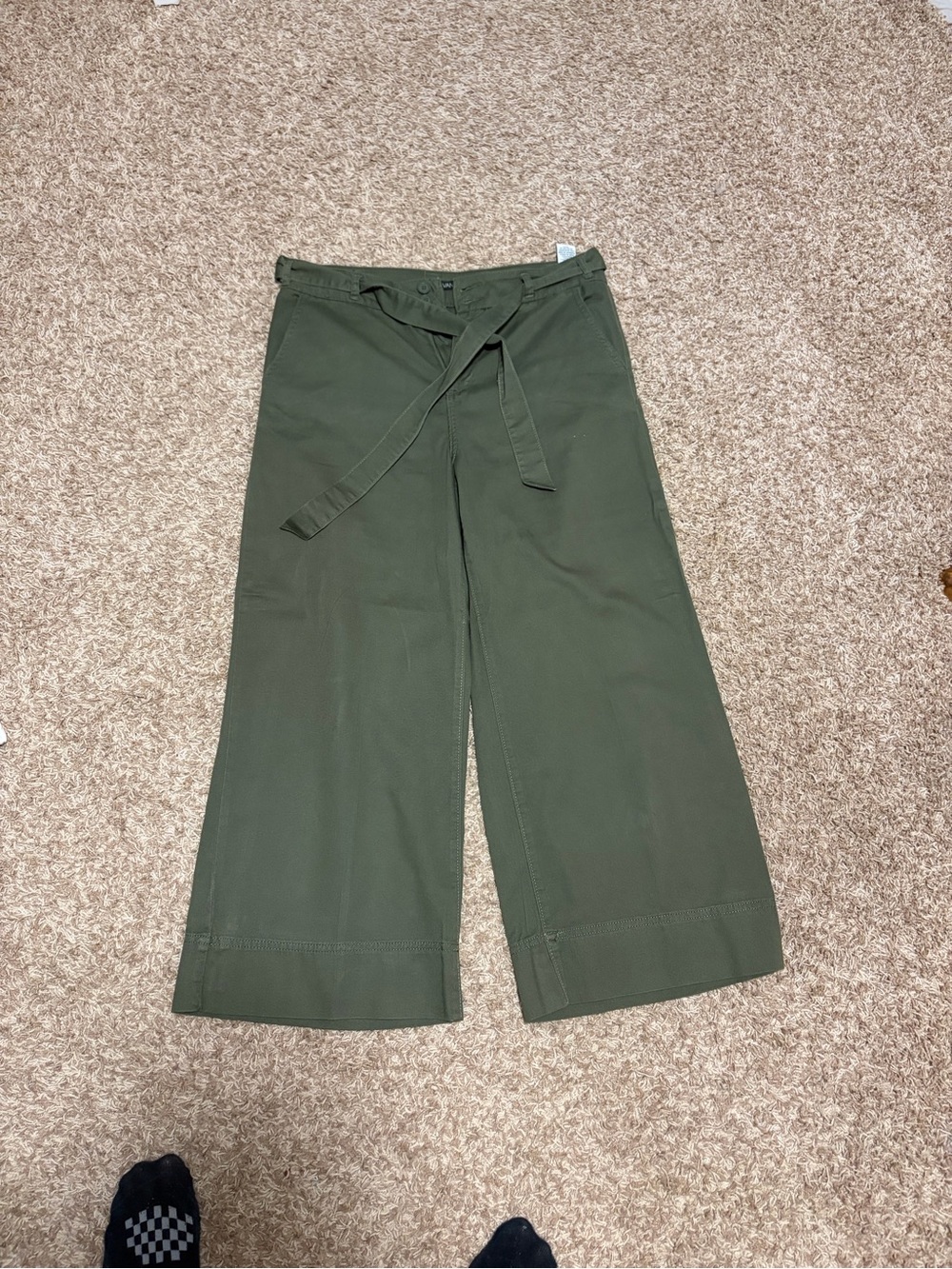 Vanilla Star Olive Green Utility Pants with Tie Waist